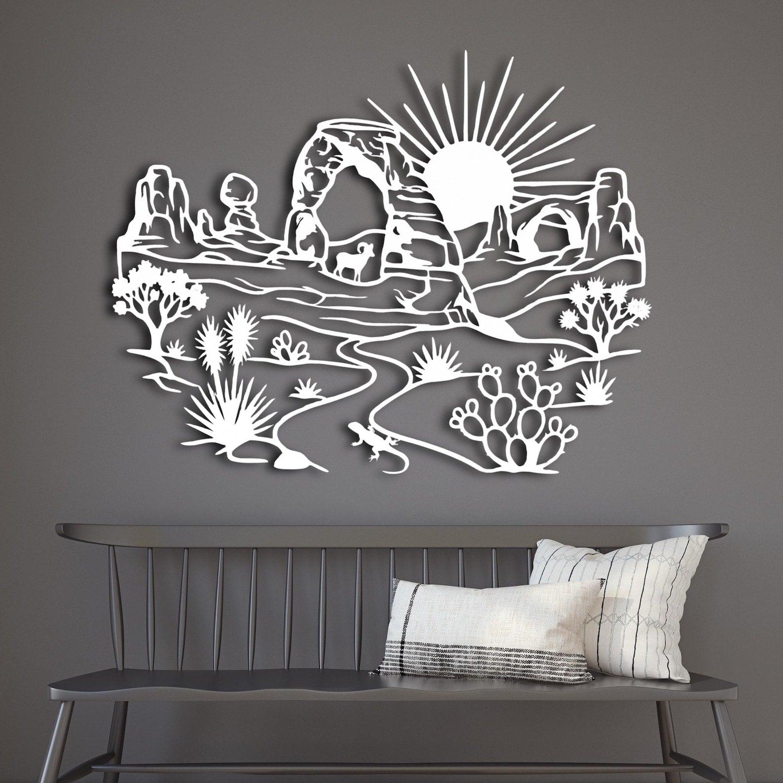 Arches National Park Metal Wall Art Delicate Arch & Balanced Rock Moab Utah Gift Desert Wildlife Sign Southwest Decor